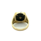14k Gold CZ Virgin Mary with Onyx Ring