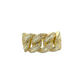 14k Gold Baguette & Round Diamond Cuban Ring 1.34ct