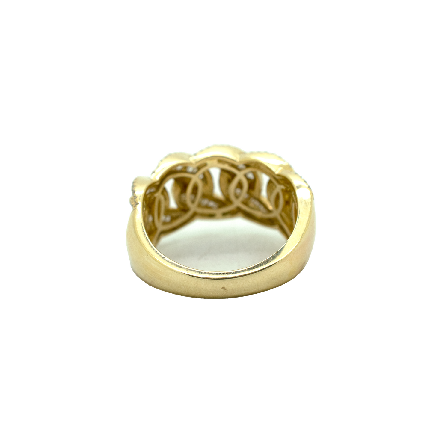 14k Gold Baguette & Round Diamond Cuban Ring 1.34ct